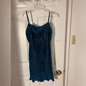 LUSH turquoise ribbed mini dress (M)